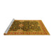 Sideview of Machine Washable Oriental Yellow Industrial Rug, wshurb1487yw