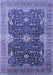 Machine Washable Oriental Blue Industrial Rug, wshurb1487blu