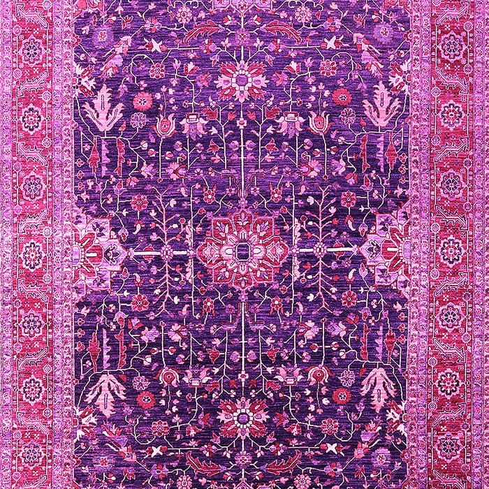 Machine Washable Oriental Pink Industrial Rug, wshurb1487pnk