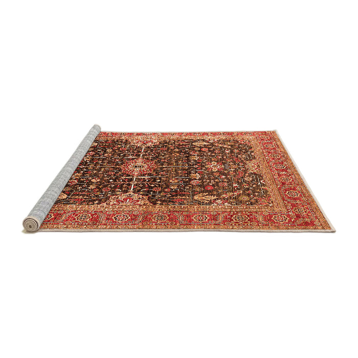 Sideview of Machine Washable Oriental Orange Industrial Area Rugs, wshurb1487org