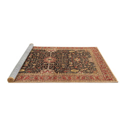 Sideview of Machine Washable Oriental Brown Industrial Rug, wshurb1487brn