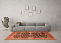 Machine Washable Oriental Orange Industrial Rug, wshurb1487org