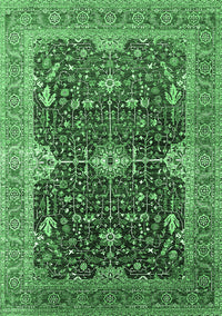 Oriental Emerald Green Industrial Rug, urb1487emgrn