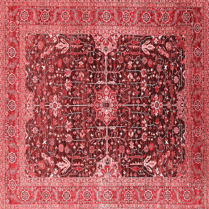 Machine Washable Oriental Red Industrial Rug, wshurb1487red