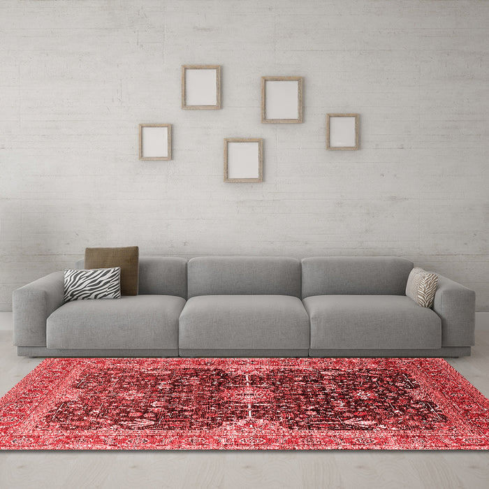 Industrial Red Washable Rugs