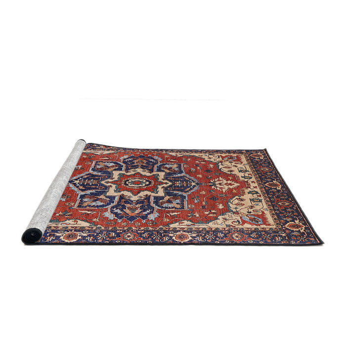 Sideview of Machine Washable Industrial Modern Camel Brown Rug, wshurb1488