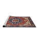 Sideview of Machine Washable Industrial Modern Camel Brown Rug, wshurb1488