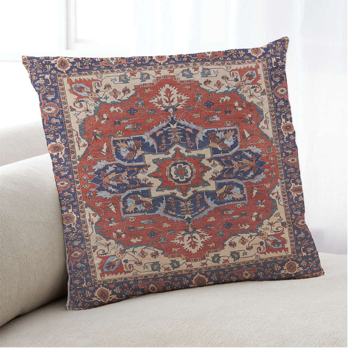 Lifestyle Image of Mid-Century Modern Urban Square Camel Brown Throw Pillow, 18 inch by 18 inch, pwurb1488