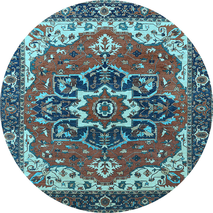 Round Persian Light Blue Traditional Rug, urb1488lblu