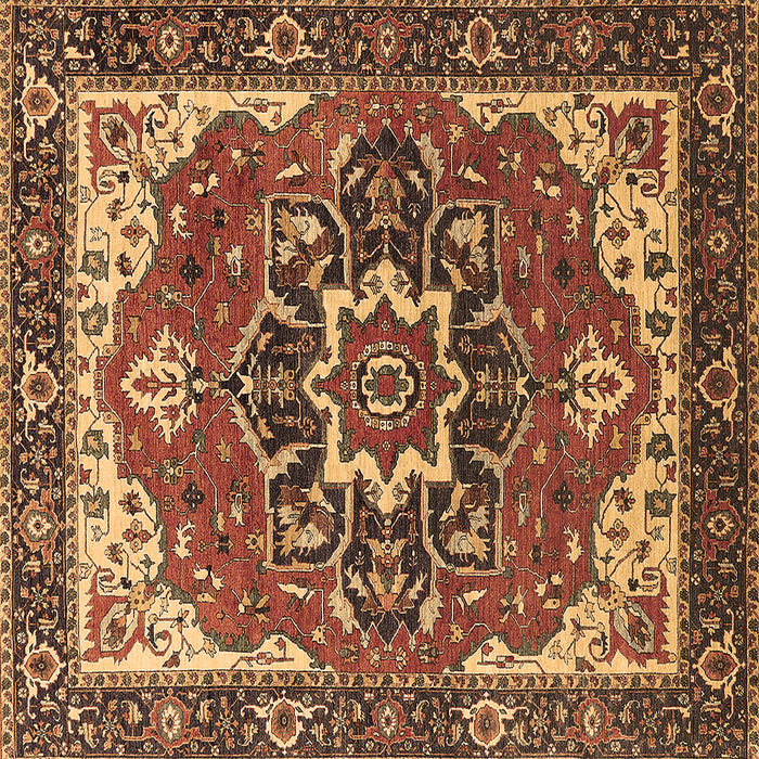 Square Persian Brown Traditional Rug, urb1488brn