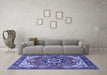 Machine Washable Persian Blue Traditional Rug in a Living Room, wshurb1488blu