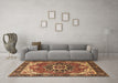 Machine Washable Persian Brown Traditional Rug in a Living Room,, wshurb1488brn