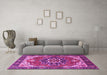 Machine Washable Persian Pink Traditional Rug in a Living Room, wshurb1488pnk