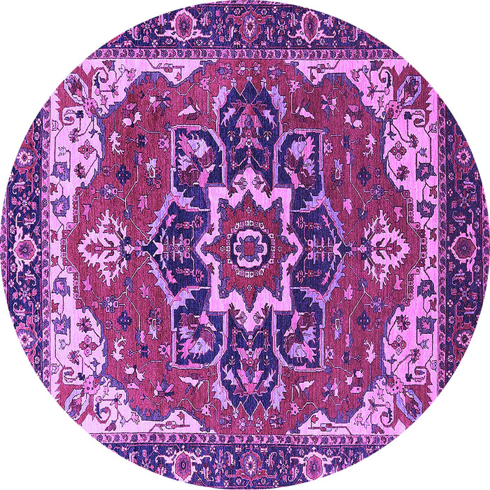 Round Persian Purple Traditional Rug, urb1488pur