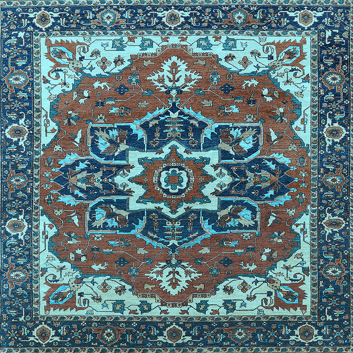 Square Persian Light Blue Traditional Rug, urb1488lblu