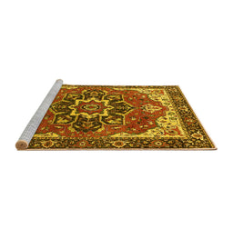 Sideview of Machine Washable Persian Yellow Traditional Rug, wshurb1488yw