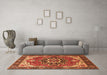 Machine Washable Persian Orange Traditional Area Rugs in a Living Room, wshurb1488org