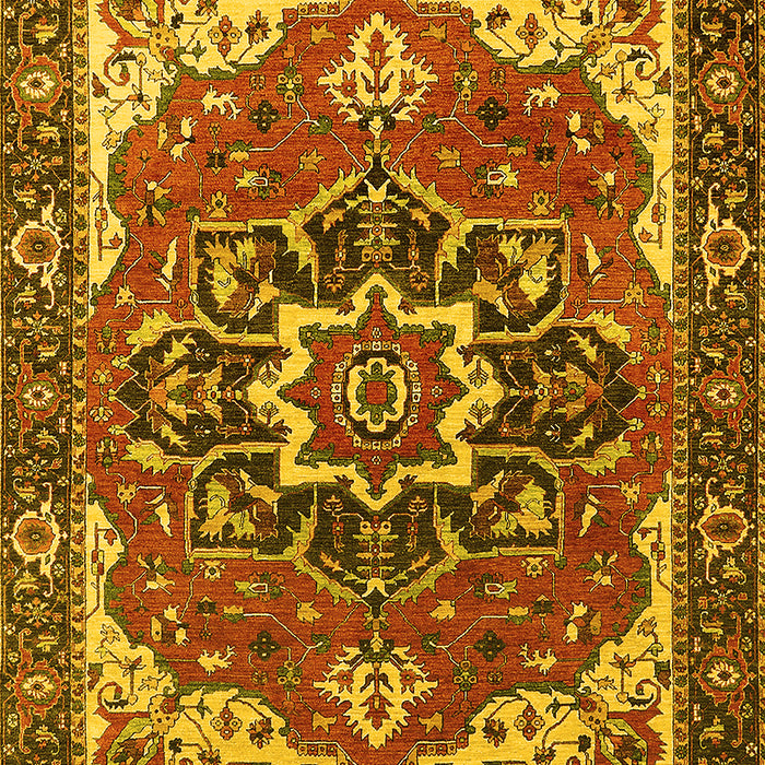 Machine Washable Persian Yellow Traditional Rug, wshurb1488yw