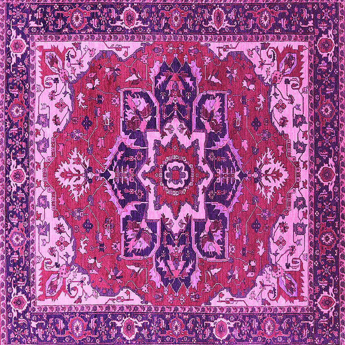 Square Machine Washable Persian Pink Traditional Rug, wshurb1488pnk