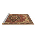 Sideview of Machine Washable Persian Brown Traditional Rug, wshurb1488brn