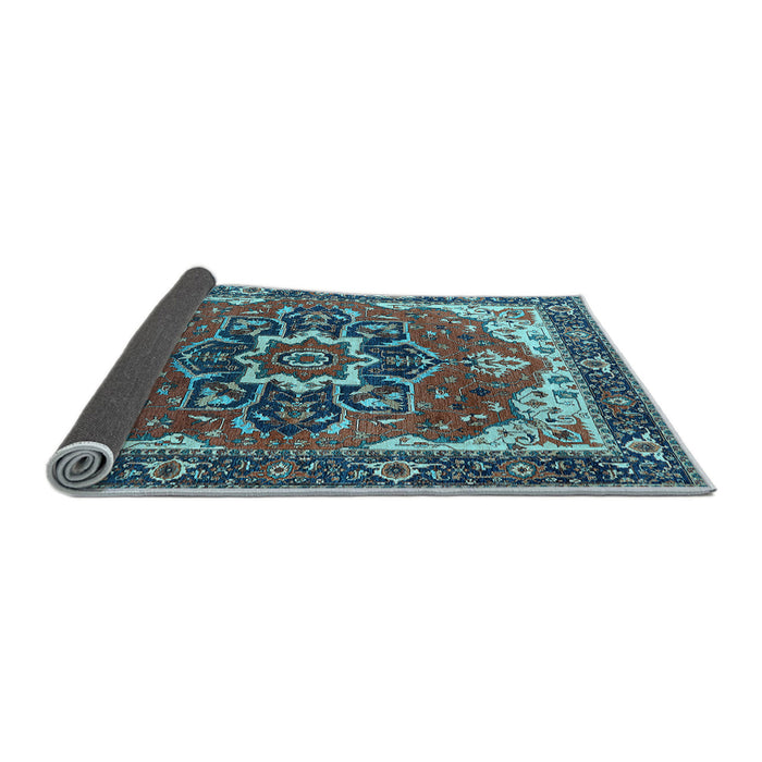Sideview of Persian Light Blue Traditional Rug, urb1488lblu
