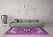 Machine Washable Persian Purple Traditional Area Rugs in a Living Room, wshurb1488pur