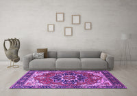 Machine Washable Persian Purple Traditional Rug, wshurb1488pur