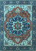 Machine Washable Persian Light Blue Traditional Rug, wshurb1488lblu