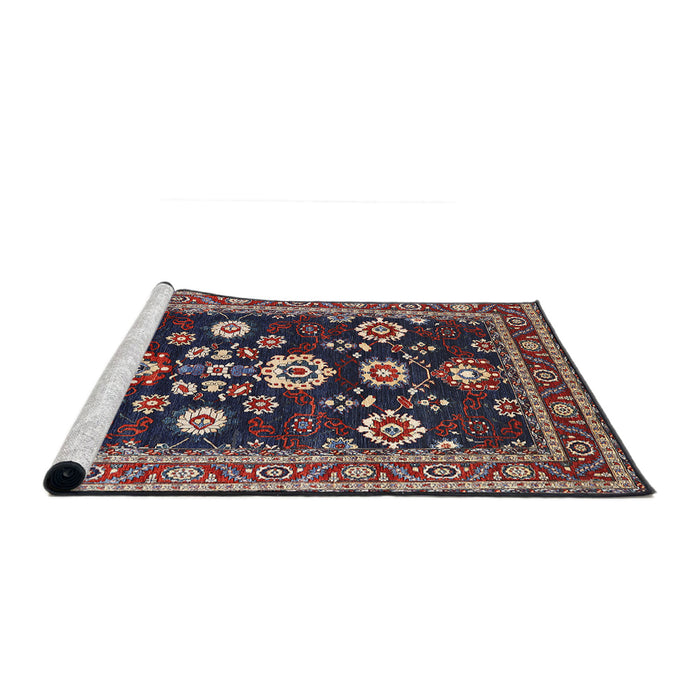 Sideview of Machine Washable Industrial Modern Gunmetal Gray Rug, wshurb1489