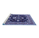 Sideview of Machine Washable Oriental Blue Industrial Rug, wshurb1489blu