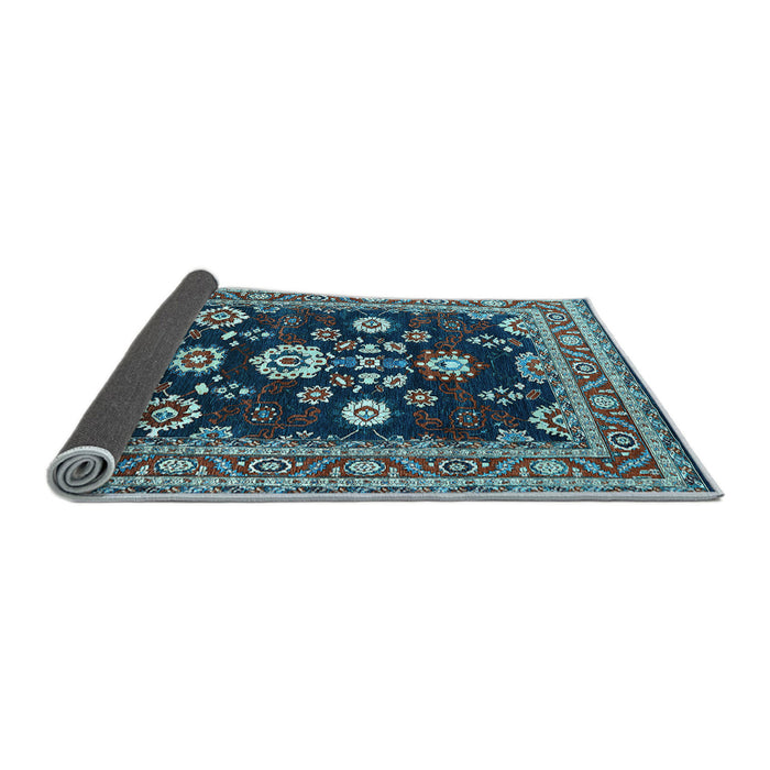 Sideview of Oriental Light Blue Industrial Rug, urb1489lblu