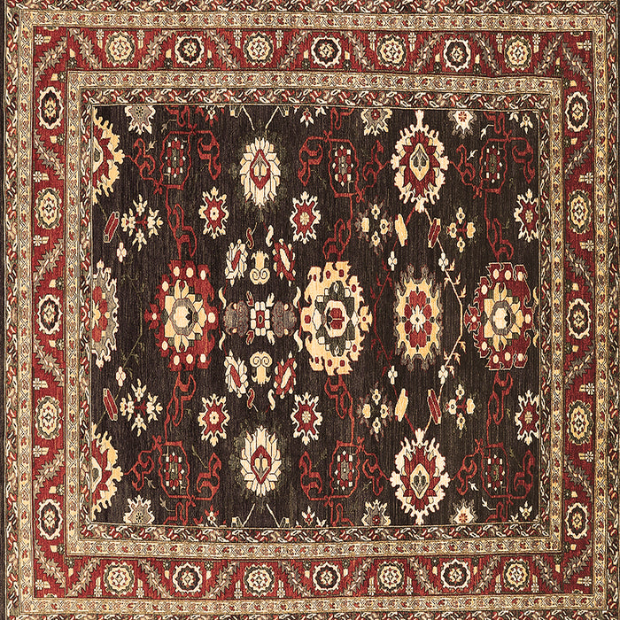 Square Oriental Brown Industrial Rug, urb1489brn