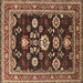 Square Oriental Brown Industrial Rug, urb1489brn