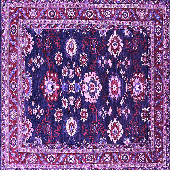 Square Machine Washable Oriental Purple Industrial Area Rugs, wshurb1489pur
