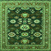 Square Oriental Green Industrial Rug, urb1489grn