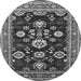 Round Oriental Gray Industrial Rug, urb1489gry