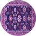 Round Oriental Purple Industrial Rug, urb1489pur