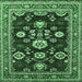 Square Oriental Emerald Green Industrial Rug, urb1489emgrn