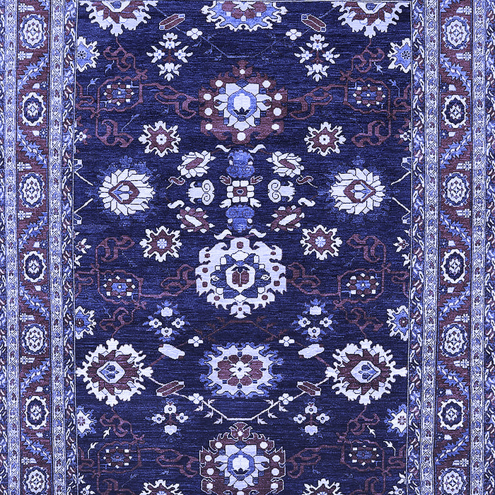 Machine Washable Oriental Blue Industrial Rug, wshurb1489blu