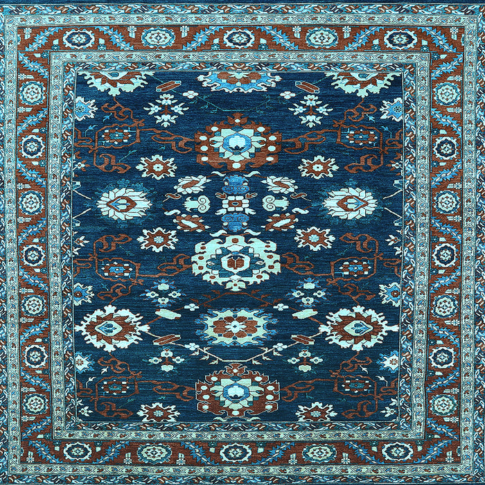 Square Oriental Light Blue Industrial Rug, urb1489lblu