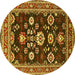 Round Oriental Yellow Industrial Rug, urb1489yw