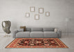 Machine Washable Oriental Orange Industrial Area Rugs in a Living Room, wshurb1489org