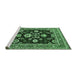 Sideview of Machine Washable Oriental Emerald Green Industrial Area Rugs, wshurb1489emgrn