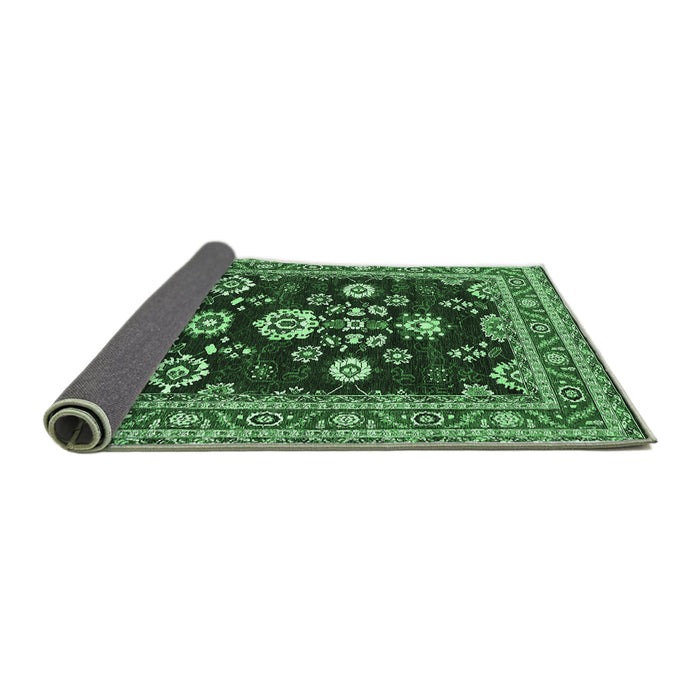 Sideview of Oriental Emerald Green Industrial Rug, urb1489emgrn