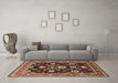 Machine Washable Oriental Brown Industrial Rug in a Living Room,, wshurb1489brn