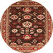 Round Oriental Orange Industrial Rug, urb1489org