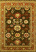 Machine Washable Oriental Yellow Industrial Rug, wshurb1489yw