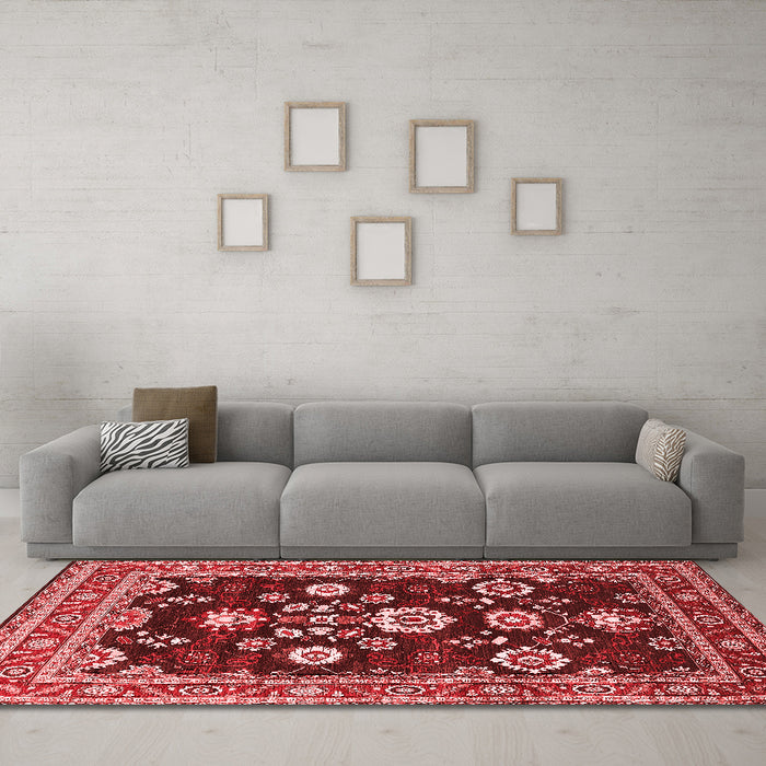 Industrial Red Washable Rugs
