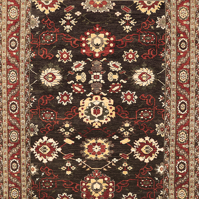 Machine Washable Oriental Brown Industrial Rug, wshurb1489brn