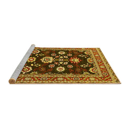 Sideview of Machine Washable Oriental Yellow Industrial Rug, wshurb1489yw